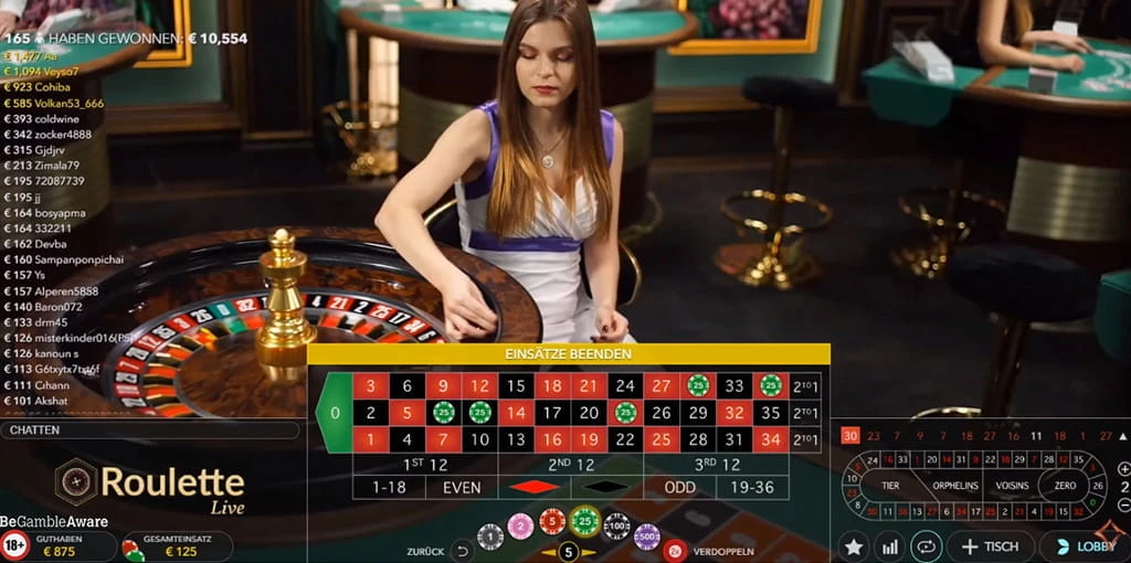 Live Roulette su dispositivo mobile