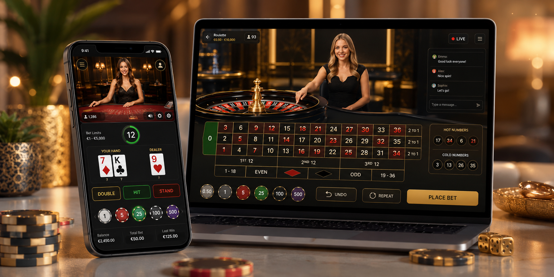 Live Casino su dispositivo mobile e desktop